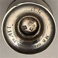 Lot 79 - George I silver caster, probably Samuel Welder, London, probably 1735.