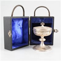 Lot 134 - Small silver ciborium, Vanpoulles Ltd, London, 1960.