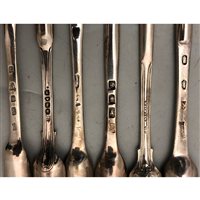 Lot 90 - George III silver marrow scoop, Richard Richardson IV, Chester 1778; and five others.