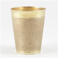 Lot 23 - Continental silver gilt beaker, maker's mark only AAH, probably late 18th century.