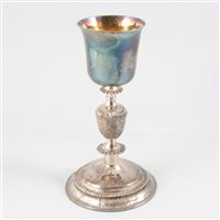 Lot 47 - French silver chalice, maker's mark only partially struck, Paris, circa 1780.