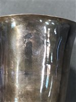 Lot 47 - French silver chalice, maker's mark only partially struck, Paris, circa 1780.