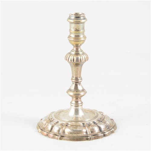Lot 91 - George II silver taperstick, probably James Gould, London, 1734.