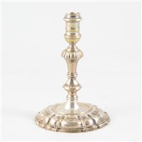 Lot 91 - George II silver taperstick, probably James Gould, London, 1734.