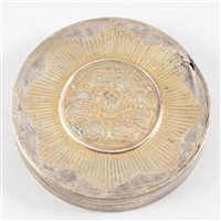 Lot 58 - Russian silver circular box, maker's mark GL, Moscow ,1722.