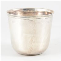 Lot 602 - Small French silver beaker, Jean-Louis Mainguneau, Paris, circa 1730.