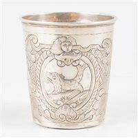 Lot 60 - Russian silver beaker, possibly Timofye Siluyarnov, Moscow, circa 1800.