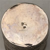 Lot 60 - Russian silver beaker, possibly Timofye Siluyarnov, Moscow, circa 1800.