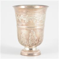 Lot 40 - French silver bell-shape pedestal beaker, 18th century.