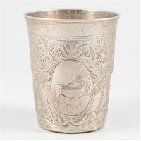 Lot 59 - Russian silver beaker, possibly Anders Zaitsev, Moscow, 1746.