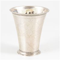 Lot 6 - Swedish silver beaker, Olof Fernlöf, Göteborg, circa 1760.