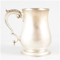 Lot 100 - George III silver baluster mug, Francis Crump,  London, probably 1763.