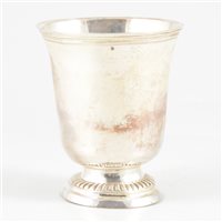 Lot 607 - French silver bell-shape pedestal beaker, maker's mark unclear, Paris, circa 1780.