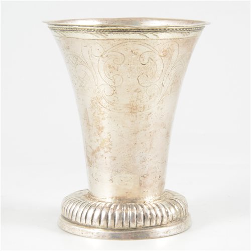 Lot 7 - Swedish silver beaker, Sven Wallman, Göteborg, 1700.