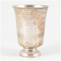 Lot 43 - French silver beaker, Henri Nicolas de Brie, Paris, circa 1760.