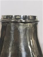 Lot 104 - Pair of Queen Anne Britannia Standard baluster-shape casters, probably Charles Adam, marks rubbed.