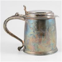 Lot 106 - James II silver tankard, indistinct maker's mark, London, 1685.
