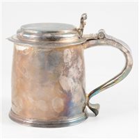 Lot 106 - James II silver tankard, indistinct maker's mark, London, 1685.
