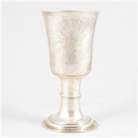 Lot 120 - George II silver chalice, Edward Pocock, London, 1732.