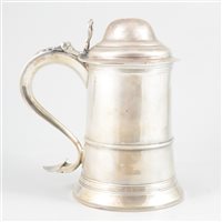 Lot 108 - George III silver tankard, John Langlands, Newcastle, 1794.