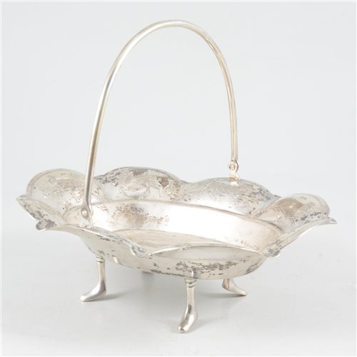 Lot 53 - White metal dessert basket, unmarked, probably Eastern European, circa 1840.