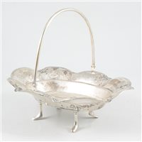 Lot 53 - White metal dessert basket, unmarked, probably Eastern European, circa 1840.