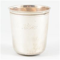 Lot 46 - Small French silver beaker, possibly Louis Alexandre Bruneau, Paris 1820's.