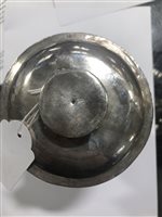 Lot 115 - Commonwealth period chalice and paten, single punched mark of star/floret only