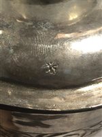 Lot 115 - Commonwealth period chalice and paten, single punched mark of star/floret only