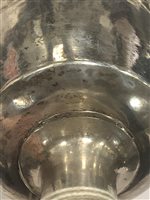 Lot 115 - Commonwealth period chalice and paten, single punched mark of star/floret only