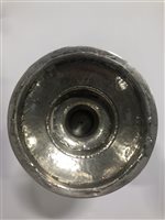 Lot 115 - Commonwealth period chalice and paten, single punched mark of star/floret only