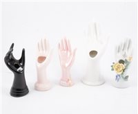 Lot 112 - A large collection of mainly ceramic ring trees shaped as hands (approx. 30)