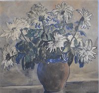 Lot 312 - Leo Bussey, still life of flowers in a vase, watercolour