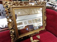 Lot 410 - A rectangular gilt frame mirror.