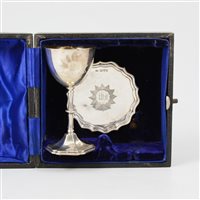 Lot 133 - Edwardian silver two-piece Communion set, Colen Hewer Cheshire, Chester, 1903.