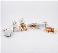 Lot 52 - Five Royal Crown Derby paperweights, including Collectors Club models