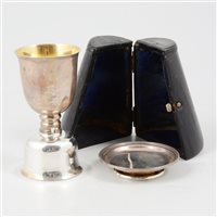 Lot 612 - Victorian Irish silver nesting Communion set, maker's mark JT, Dublin 1858
