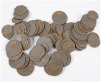 Lot 225 - B.E.F. Prisoner of War Tokens -  47 x 1 Franc, 7 x 50 cents, 31 x 10 cents.