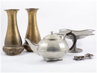 Lot 91 - A pair of WMF metal vases