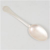 Lot 141 - William and Mary silver dog-nose spoon, Lawrence Jones, London, 1691.