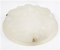 Lot 101 - An Art Deco opalescent glass ceiling shade/ plaffonier, by EJG France