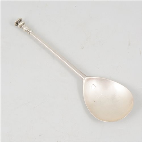 Lot 147 - Elizabeth I silver seal top spoon, William Cawdell, London, 1597.