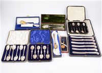Lot 241 - Cased silver cutlery
