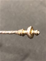 Lot 11 - Amended: German silver finial top spoon, back engraved A M Stromberg, bears date 1571