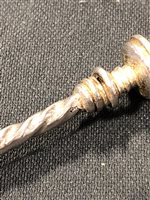 Lot 11 - Amended: German silver finial top spoon, back engraved A M Stromberg, bears date 1571