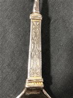 Lot 11 - Amended: German silver finial top spoon, back engraved A M Stromberg, bears date 1571
