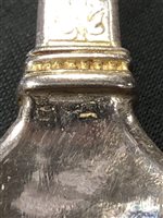 Lot 11 - Amended: German silver finial top spoon, back engraved A M Stromberg, bears date 1571