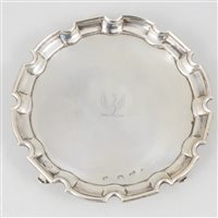 Lot 109 - George III silver waiter, marks rubbed, Newcastle, circa 1780.