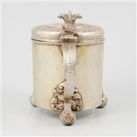 Lot 13 - Scandinavian silver tankard, marked HN conjoined, mid 18th century.