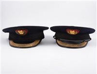 Lot 137 - Three hats, two LMS railway and one painted bowler hat, (3).